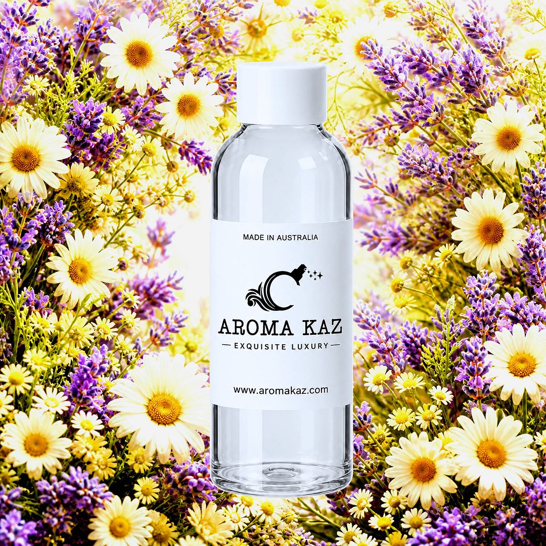 Chamomile & Lavender fragrance oil for candle making, soap making and perfume blending – vegan, cruelty-free featuring calming chamomile and lavender herbal aroma, handmade in Australia.