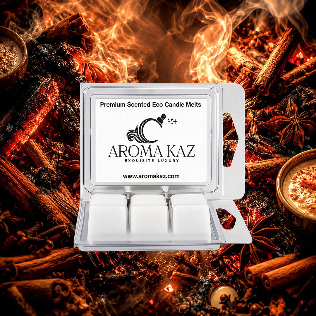 Cozy Fireside eco soy wax melts – vegan, cruelty-free featuring a warm smoky fireside aroma, handmade in Australia.