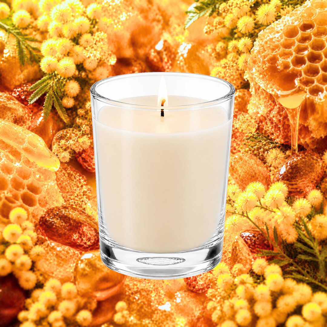 Amber Wattle & Wild Honey Scented Votive Candles eco soy plant based – vegan, cruelty-free featuring sweet honeyed florals, handmade in Australia.