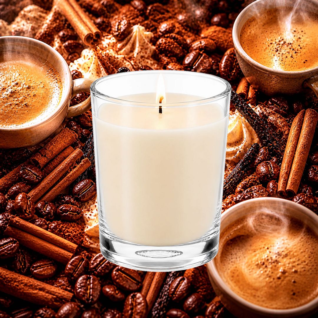 Coffee Cinnamon Vanilla Scented Votive Candles eco soy plant based – vegan, cruelty-free featuring a warm blend of roasted coffee, sweet vanilla, and cinnamon spice, handmade in Australia.