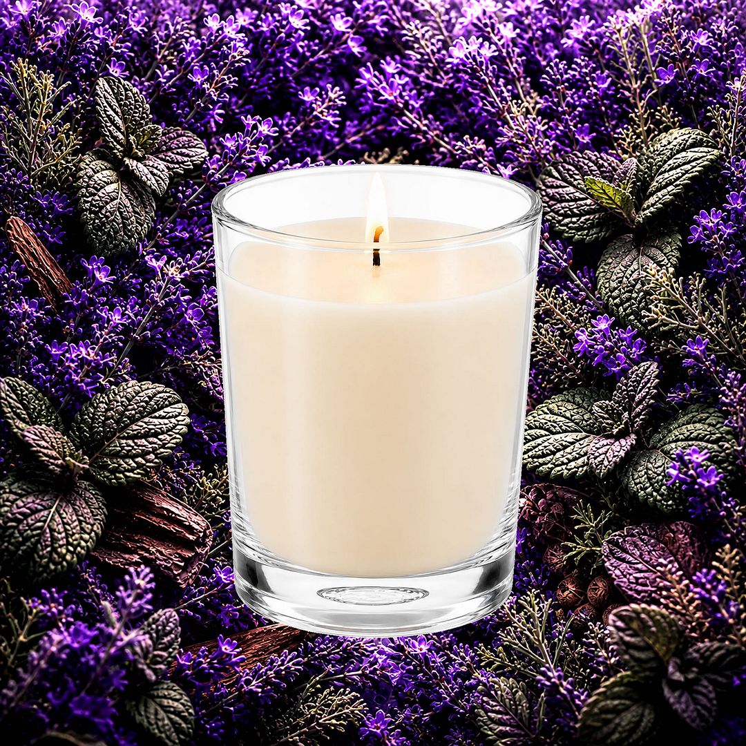 Patchouli & Lavender Scented Votive Candles eco soy plant based – vegan, cruelty-free featuring fresh floral lavender and earthy patchouli, handmade in Australia.
