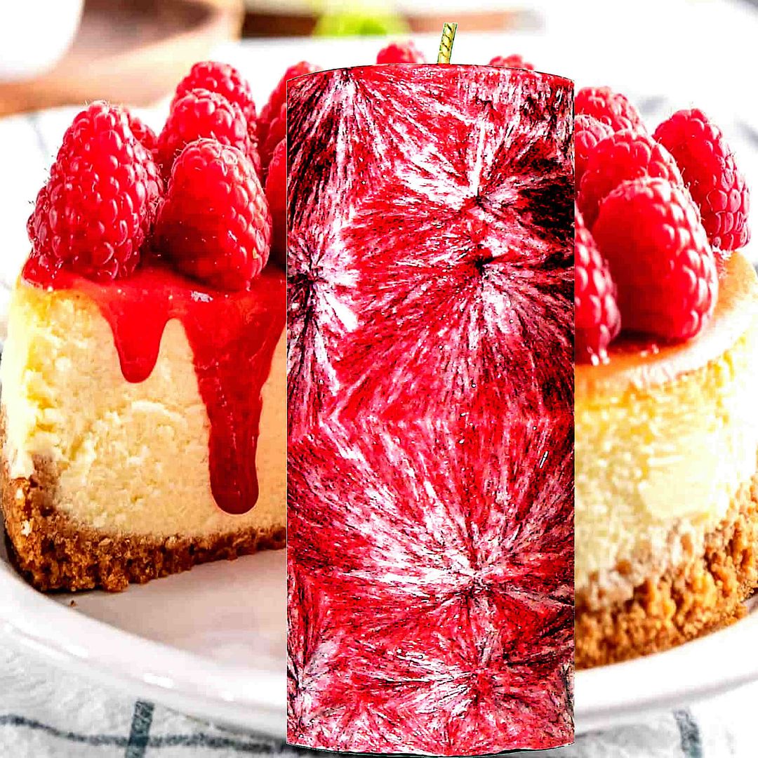 Raspberry Cheesecake Scented Palm Wax Pillar Candle – Vegan, Cruelty-Free, Made in Australia - Long-Lasting Fragrance – Perfect for Weddings, Birthdays, Christmas Gifts & All Occasions