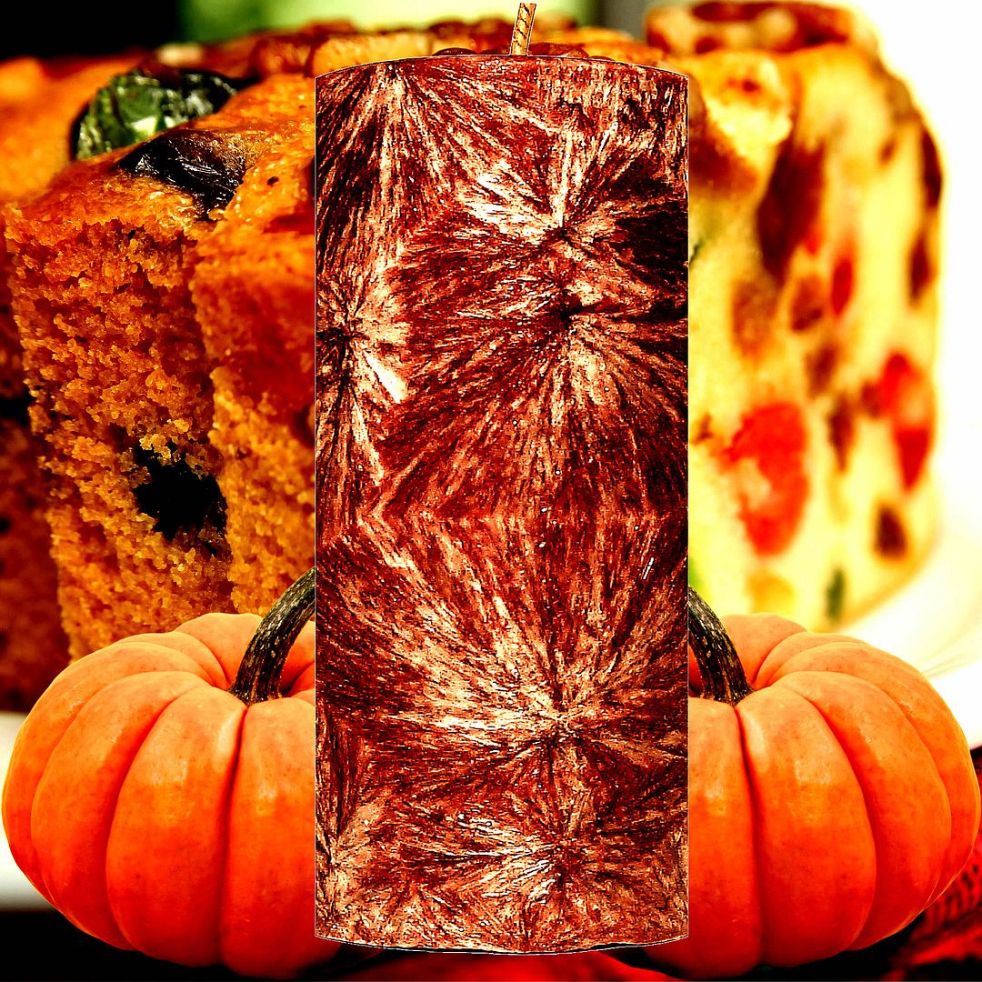 Pumpkin Fruit Cake Scented Palm Wax Pillar Candle – Vegan, Cruelty-Free, Made in Australia - Long-Lasting Fragrance – Perfect for Weddings, Birthdays, Christmas Gifts & All Occasions