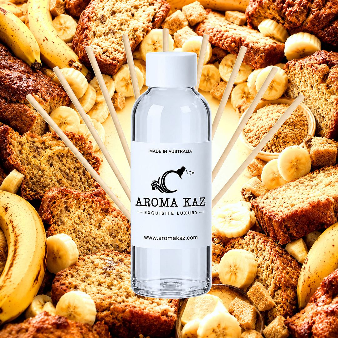 Banana Bread Diffuser Fragrance Oil Refill – vegan, cruelty-free featuring sweet baked banana fragrance, handmade in Australia.