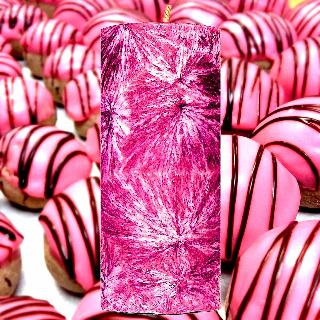 Pink Sugar & Chocolate Scented Palm Wax Pillar Candle – Vegan, Cruelty-Free, Made in Australia - Long-Lasting Fragrance – Perfect for Weddings, Birthdays, Christmas Gifts & All Occasions