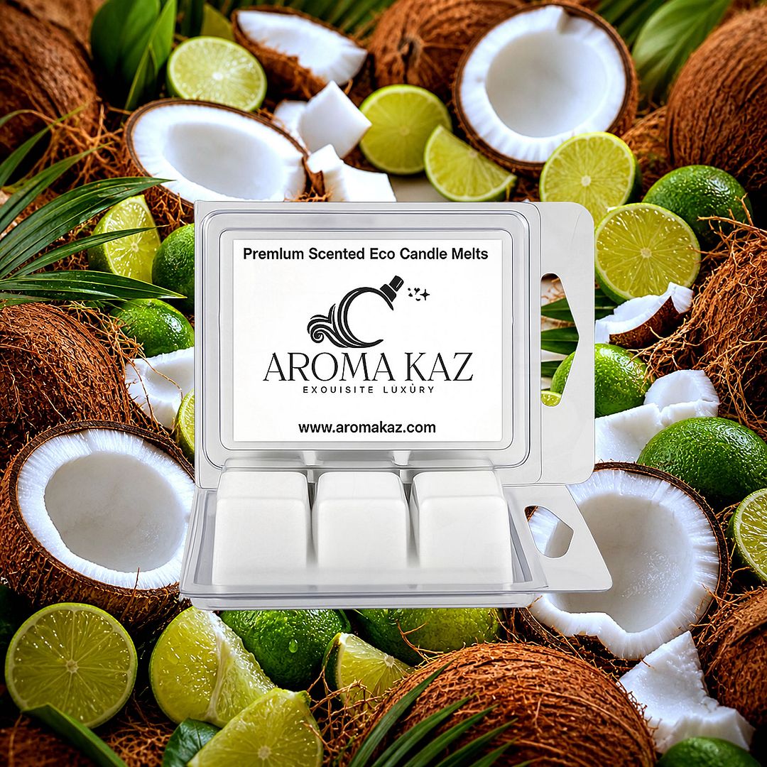 Coconut & Lime eco soy wax melts – vegan, cruelty-free featuring tropical coconut and zesty lime blend, handmade in Australia.