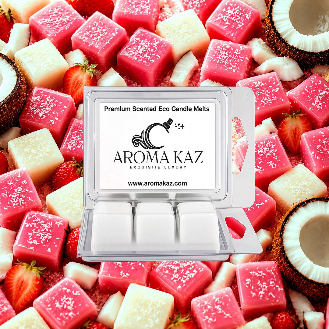 Coconut Ice eco soy wax melts – vegan, cruelty-free featuring sweet coconut candy aroma, handmade in Australia.