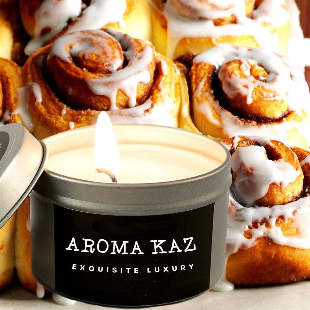 Cinnamon Buns Scented Eco Soy Tin Candles Hand Poured