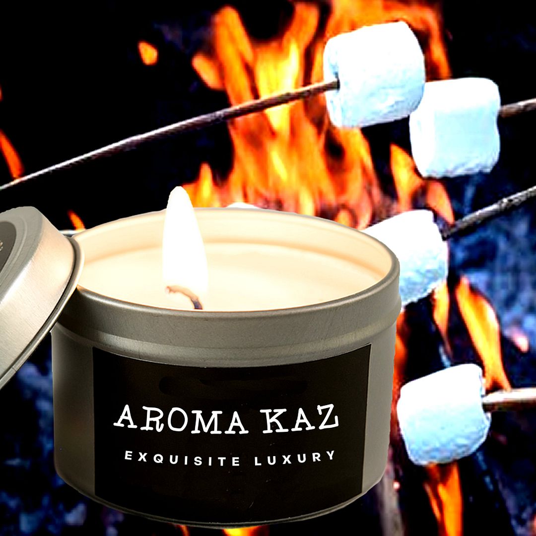 Firewood & Marshmallows Scented Eco Soy Tin Candles Hand Poured