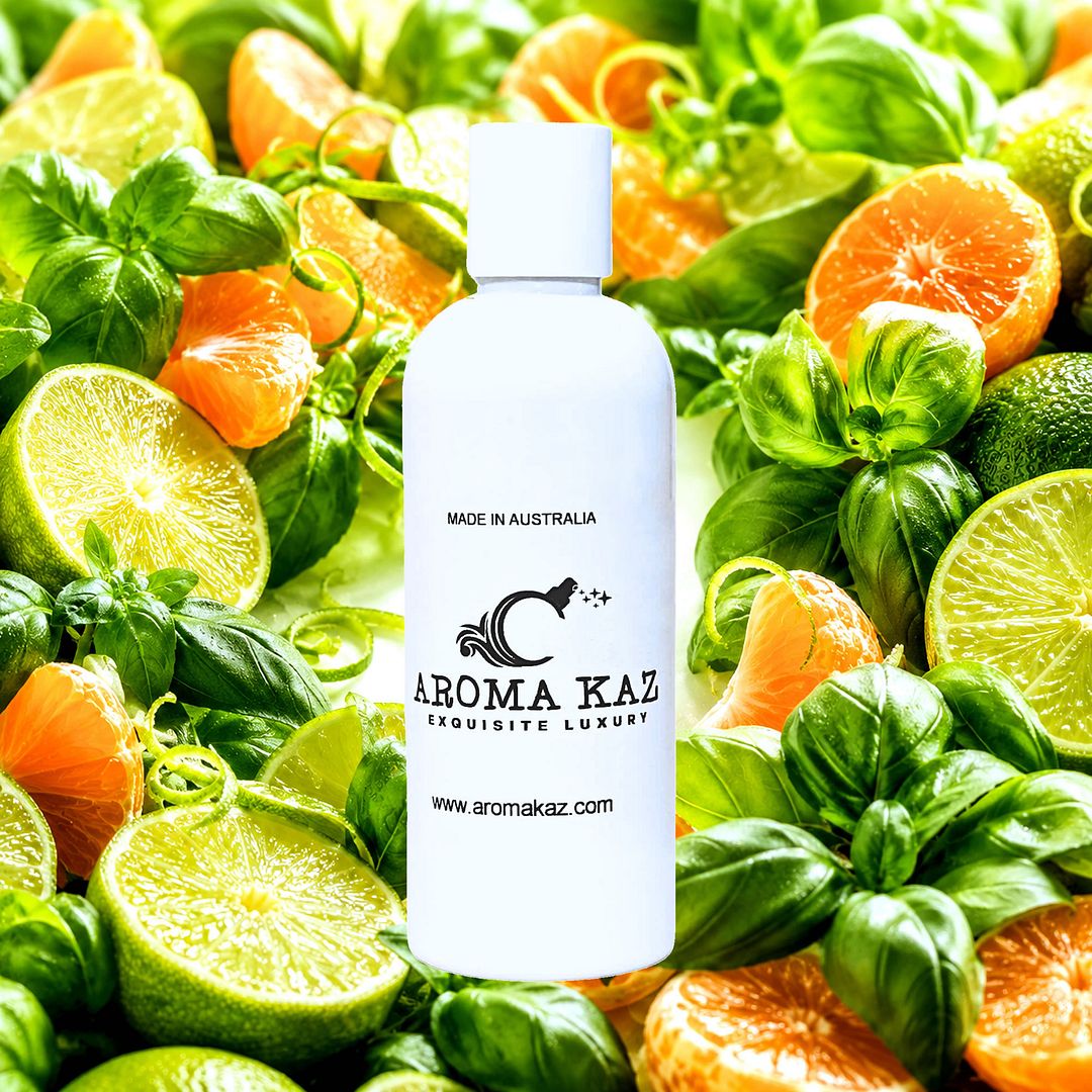 Lime Basil Mandarin Body Massage Oil – vegan, cruelty-free, plant-based hydrating oil with zesty lime, herbal basil, and sweet mandarin, handmade in Australia.