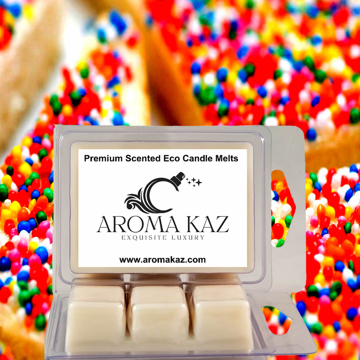 Fairy Bread eco soy wax melts – vegan, cruelty-free featuring sweet vanilla and fruity sprinkle aroma, handmade in Australia.