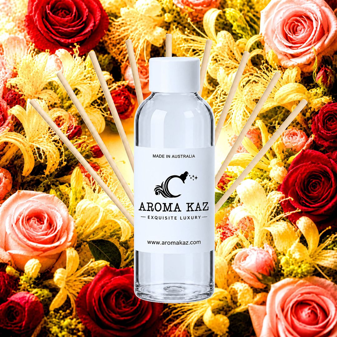 Honeysuckle Roses Diffuser Fragrance Oil Refill – vegan, cruelty-free featuring romantic rose and sweet honeysuckle blossoms, handmade in Australia.