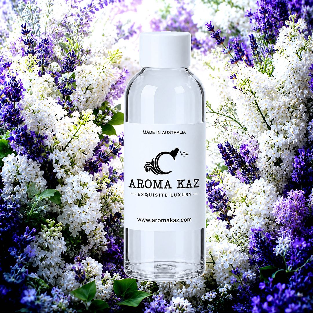 White Lilac & Lavender fragrance oil for candle making, soap making and perfume blending – vegan, cruelty-free featuring fresh lilac blooms and floral lavender, handmade in Australia.