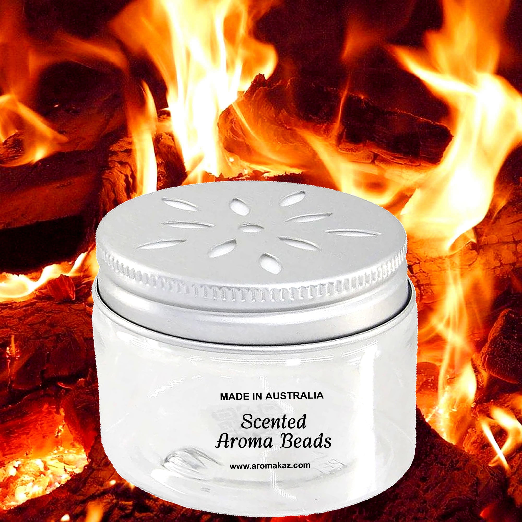 Firewood & Woodsmoke Air Freshener Aroma Beads - Room, Car, Pantry, Pet Areas, Linen