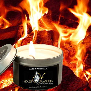 Firewood & Woodsmoke Scented Eco Soy Tin Candles