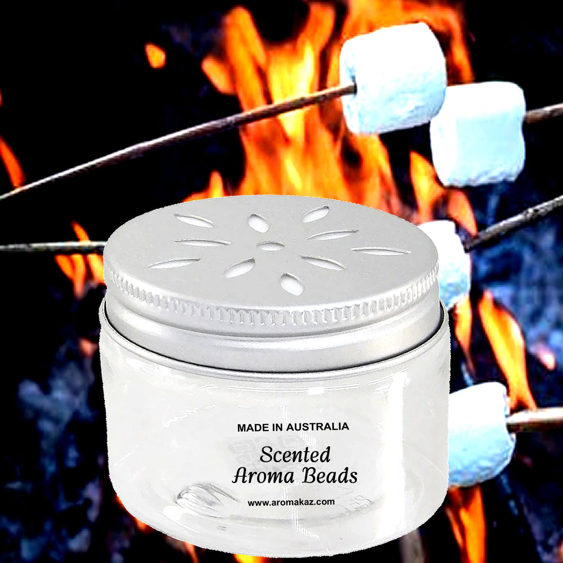 Firewood & Marshamllows Air Freshener Aroma Beads - Room, Car, Pantry, Pet Areas, Linen