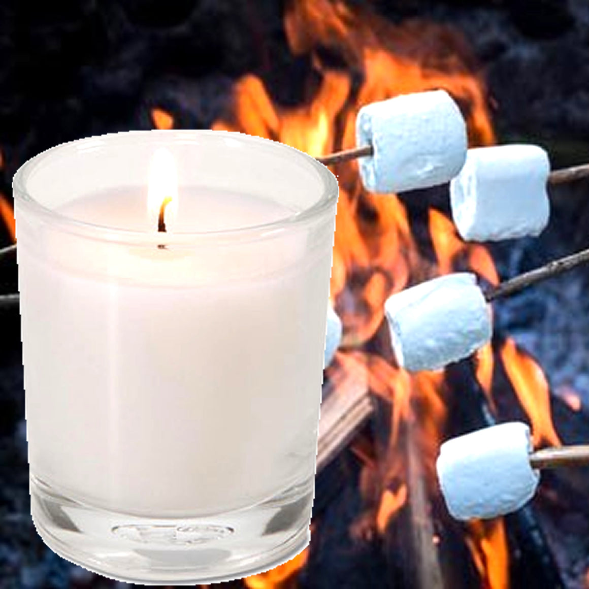 Firewood & Marshmallows Scented Eco Soy Votive Candles Hand Poured