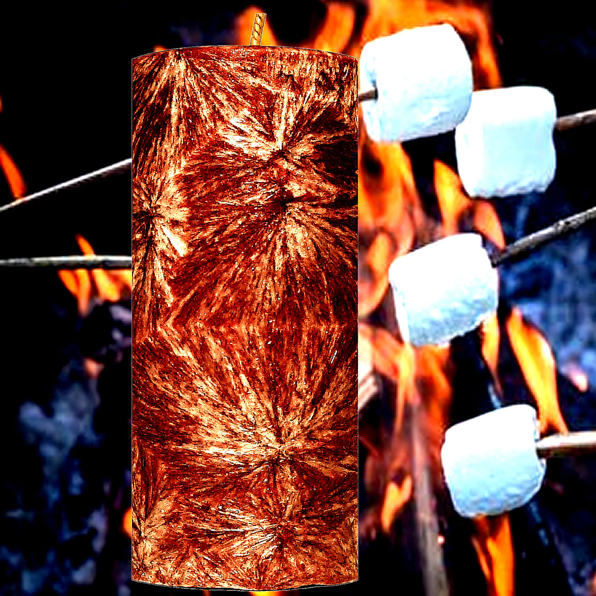 Firewood & Marshmallows Pillar Candle – Plant-Based, Eco-Friendly, Vegan, Cruelty Free