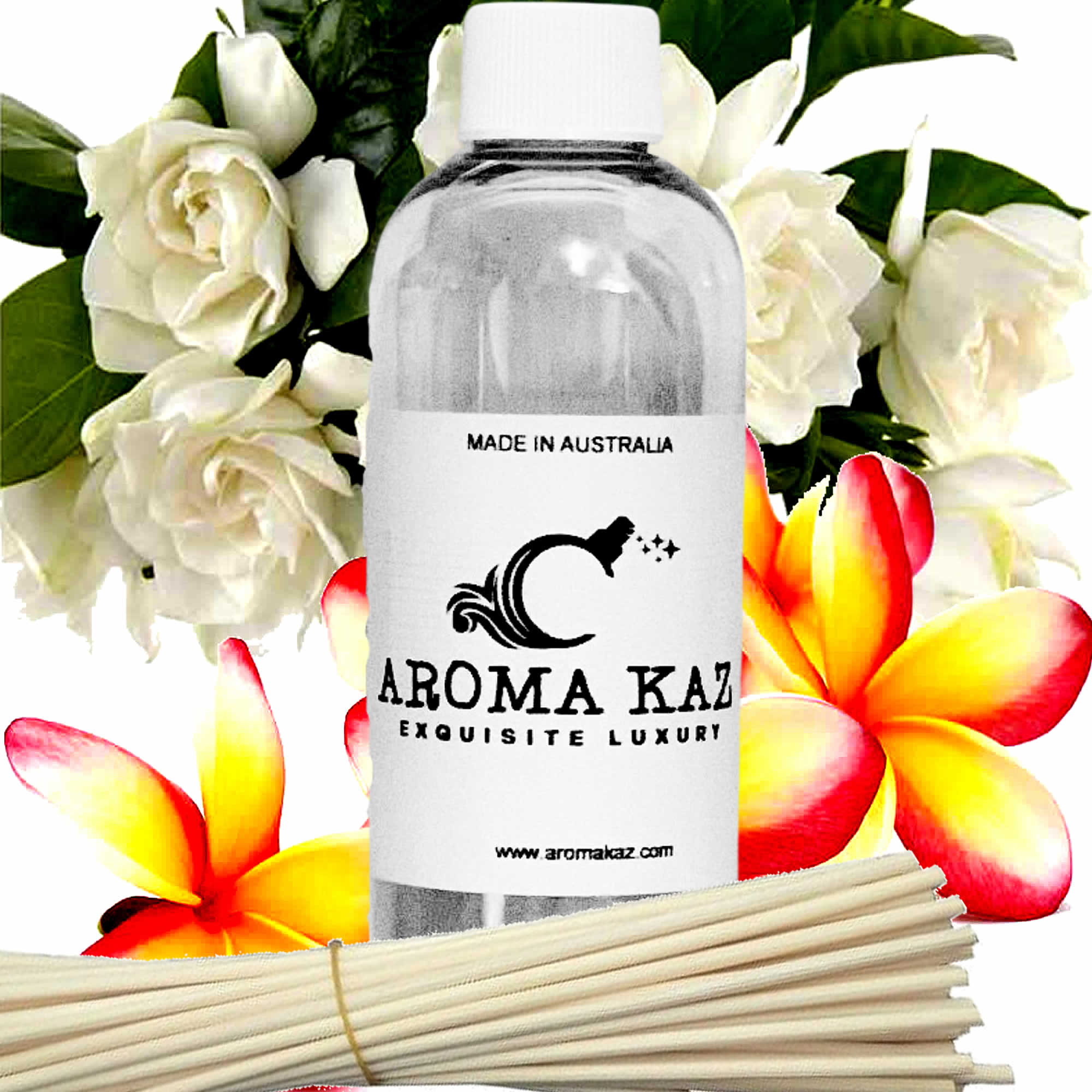 Frangipani Gardenia Jasmine Diffuser Fragrance Oil with Reeds – Vegan Cruelty-Free Home Aroma