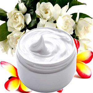 Frangipani Gardenia Jasmine Hydrating vegan body and hand cream moisturizer. Handmade in Australia, cruelty free, long-lasting fragrance, perfect for all skin types and ideal as a gift for men or women.