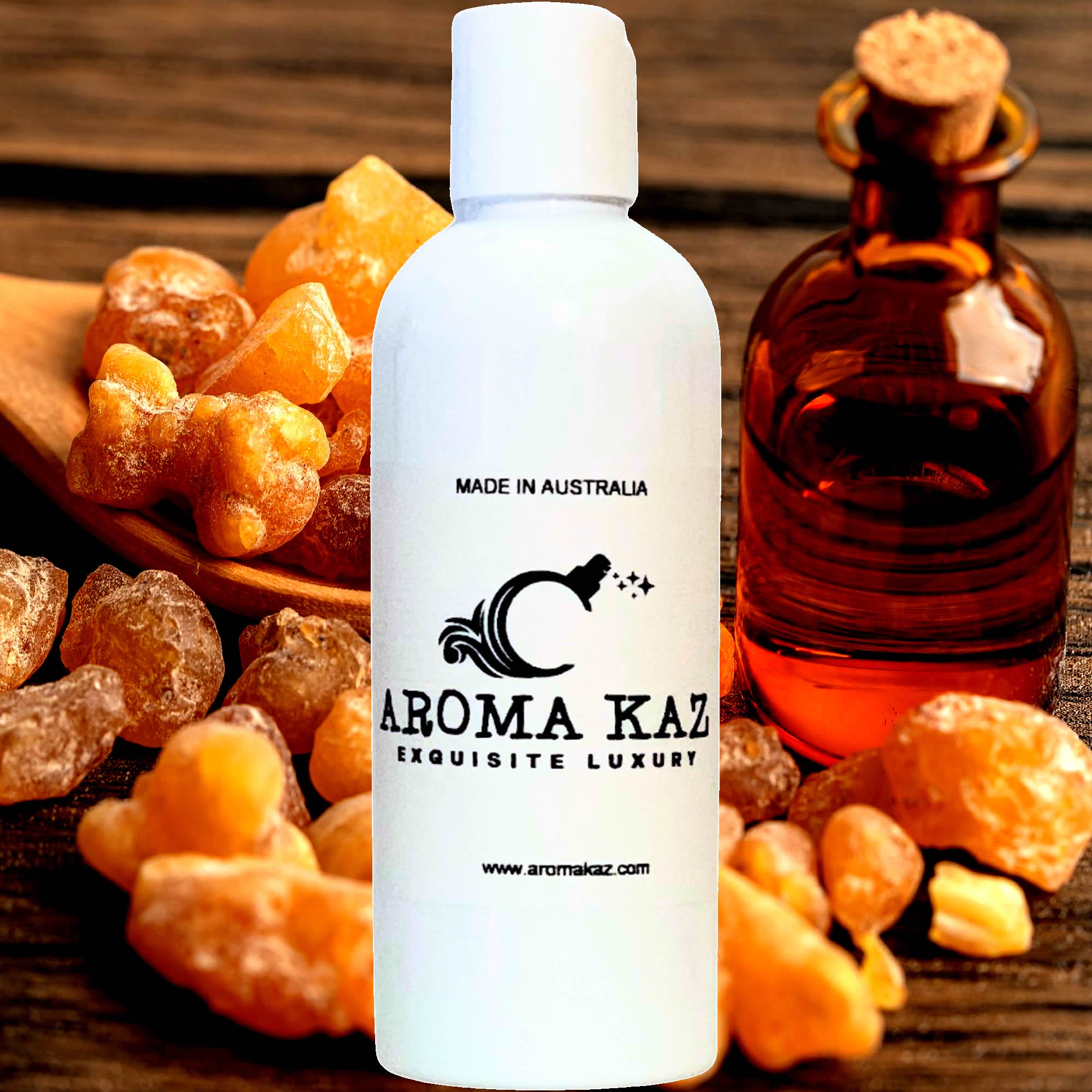 Frankincense & Myrrh Body Massage Oil – vegan, cruelty-free, plant-based hydrating oil with deep resinous incense and warm ancient spice, handmade in Australia.