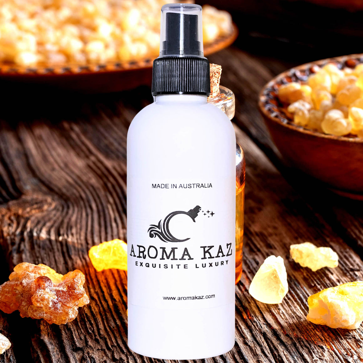 Frankincense Patchouli Car Air Freshener Spray Deodoriser – eco-friendly, vegan, cruelty-free handmade featuring earthy patchouli and mystical frankincense, handmade in Australia.