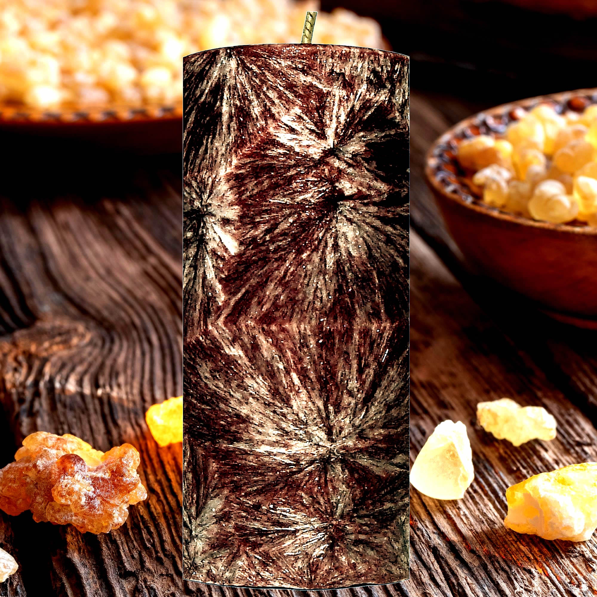 Frankincense Patchouli Pillar Candle – Plant-Based, Eco-Friendly, Vegan, Cruelty Free