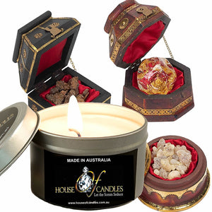 Frankincense & Myrrh Scented Eco Soy Tin Candles