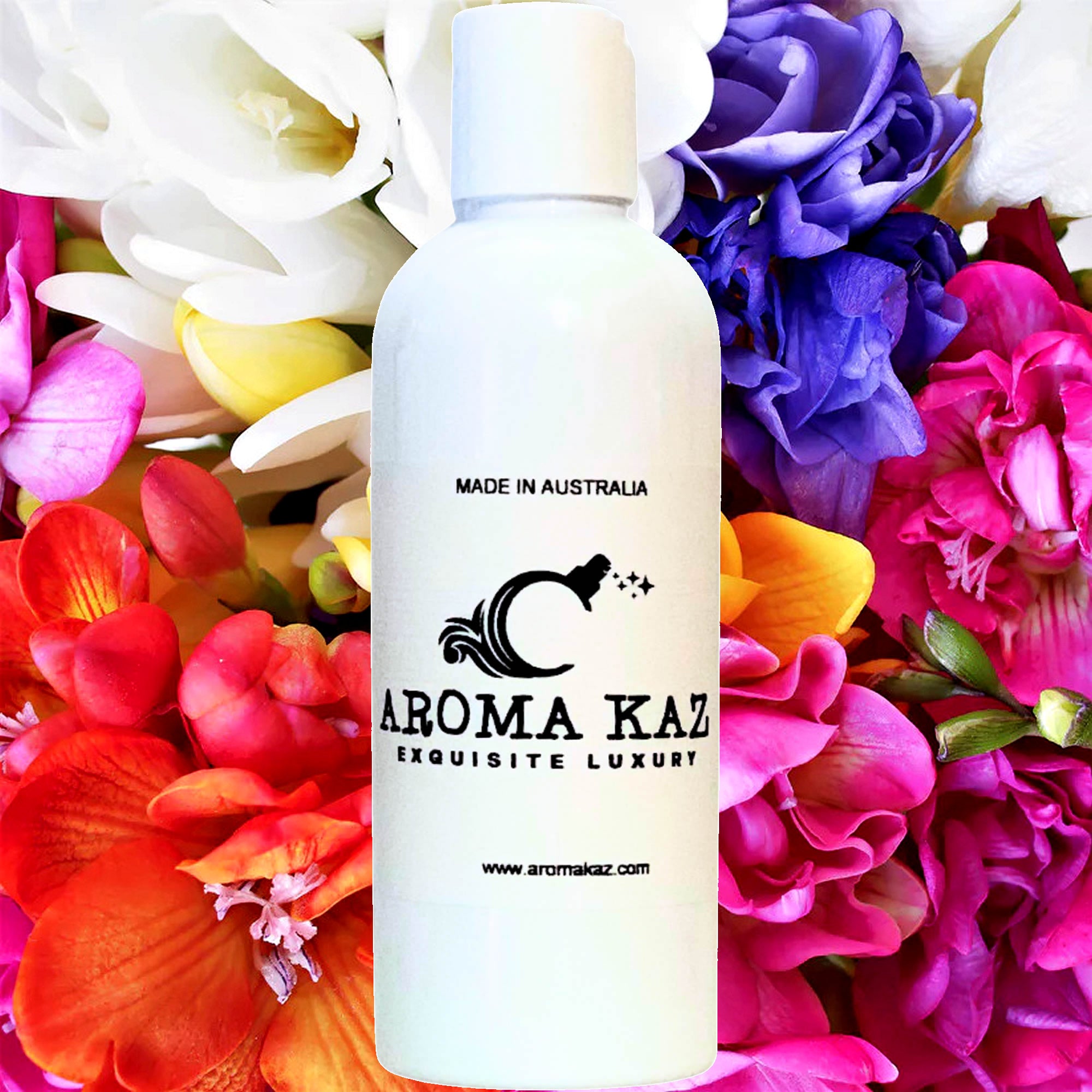Freesia Couture Body Massage Oil – vegan, cruelty-free, plant-based hydrating oil with elegant fresh freesia and light citrus florals, handmade in Australia.