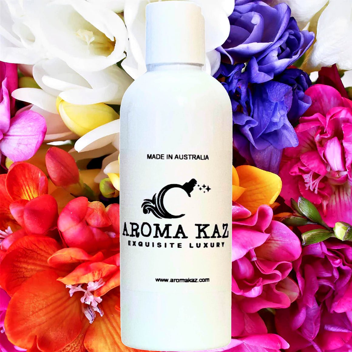 Freesia Couture Body Massage Oil – vegan, cruelty-free, plant-based hydrating oil with elegant fresh freesia and light citrus florals, handmade in Australia.