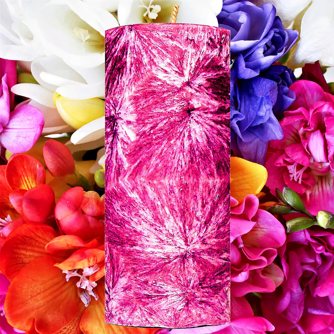 Freesia Couture Palm Wax Pillar Candle
