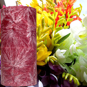 Freesia Scented Palm Wax Pillar Candle