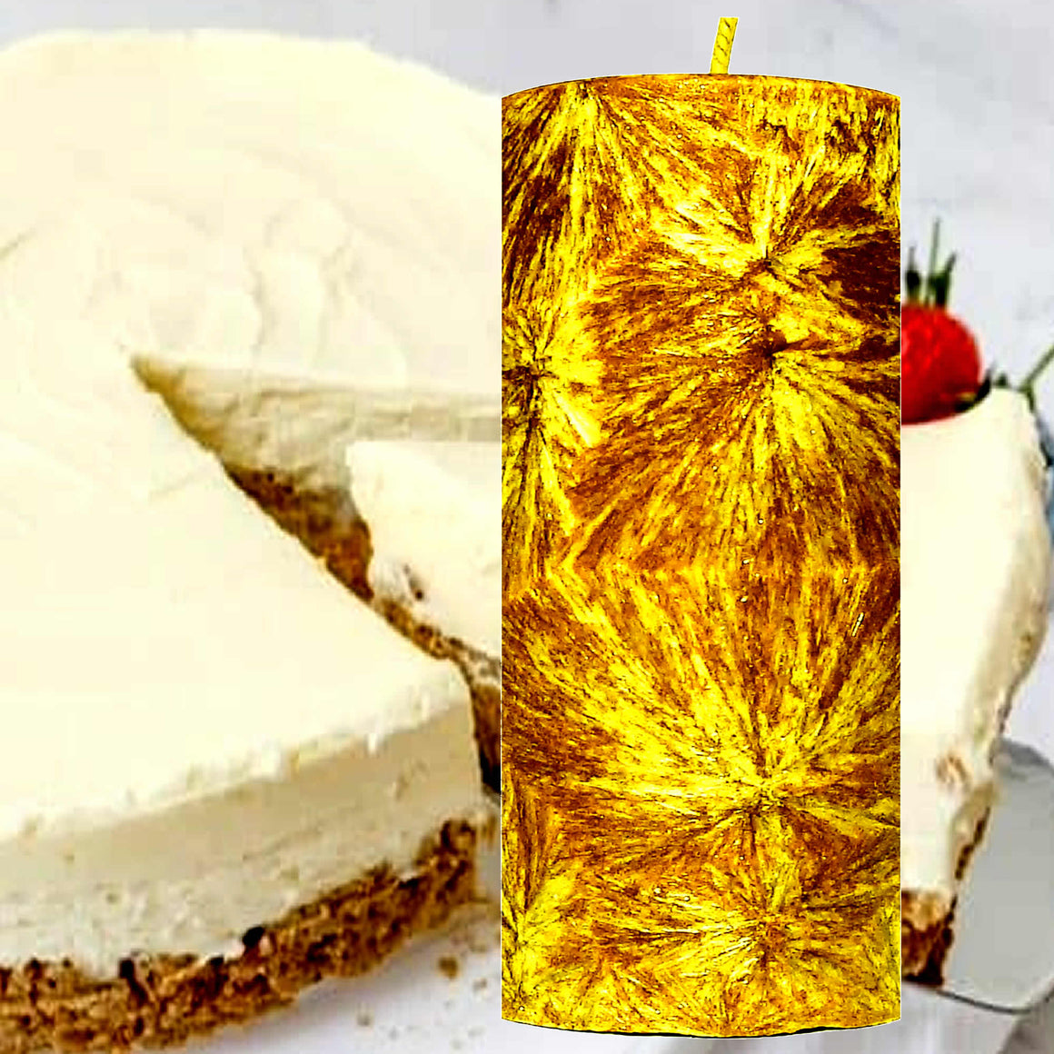 French Vanilla Cheesecake Pillar Candle – Plant-Based, Eco-Friendly, Vegan, Cruelty Free