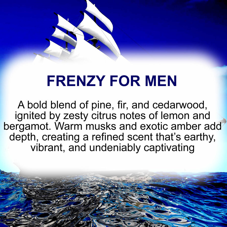 Frenzy For Men Car Air Freshener Spray – Plant-Based, Vegan, Cruelty-Free & Pet Safe