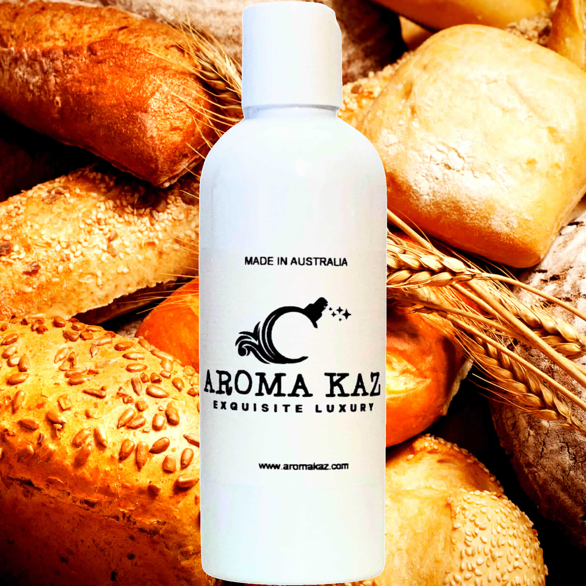 Fresh Bread Body Massage Oil – vegan, cruelty-free, plant-based hydrating oil with warm bakery bread aroma, handmade in Australia.