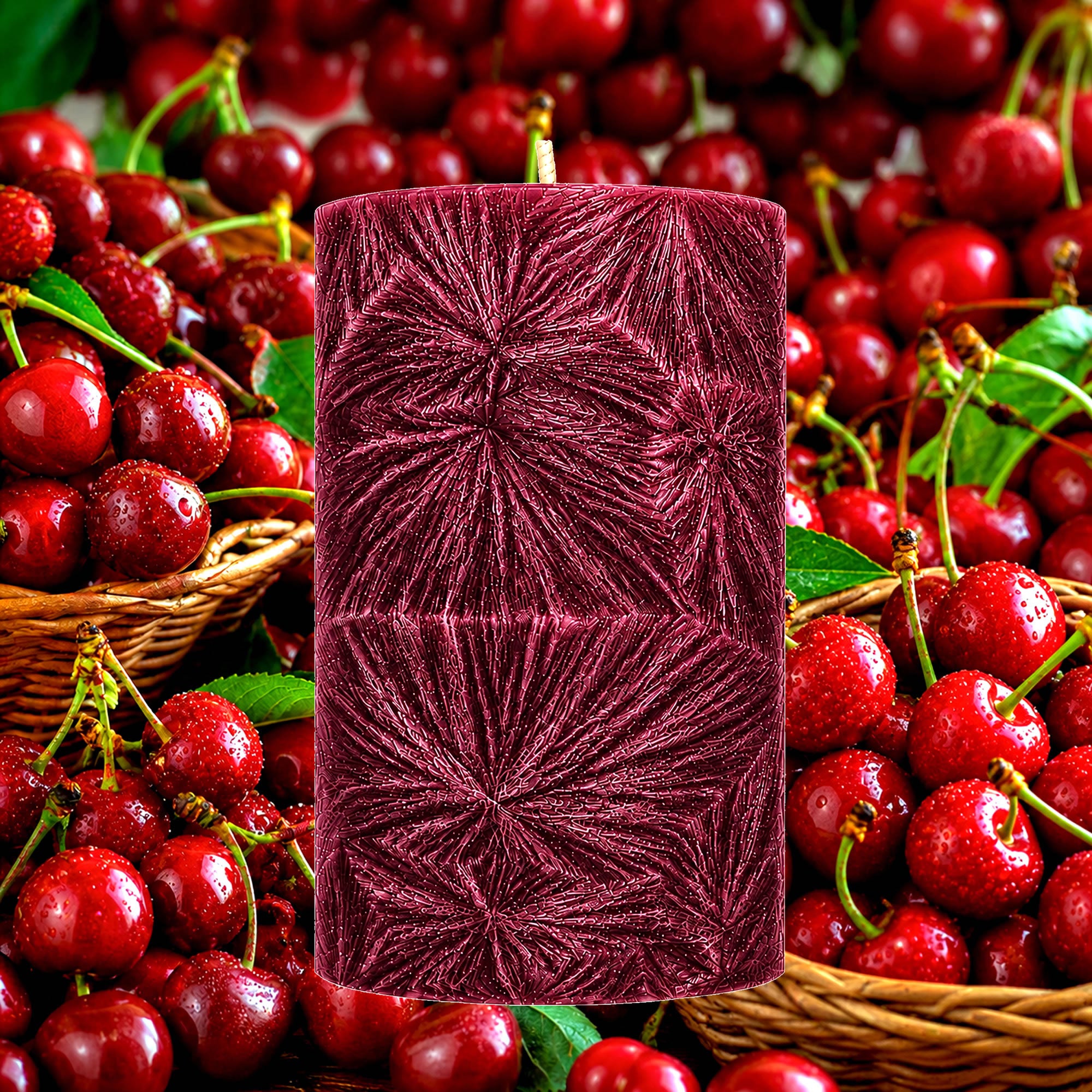 Fresh Cherries Pillar Candle