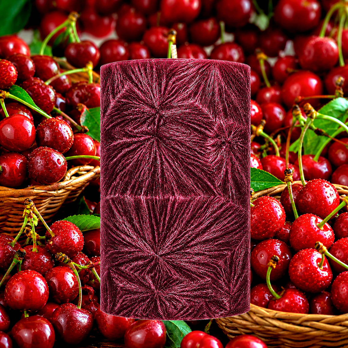 Fresh Cherries Pillar Candle