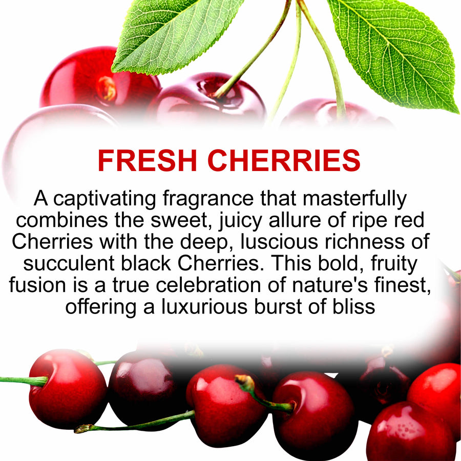 Fresh Cherries Body Spray Mist – vegan, cruelty-free body spray featuring juicy sweet cherry aroma, handmade in Australia.