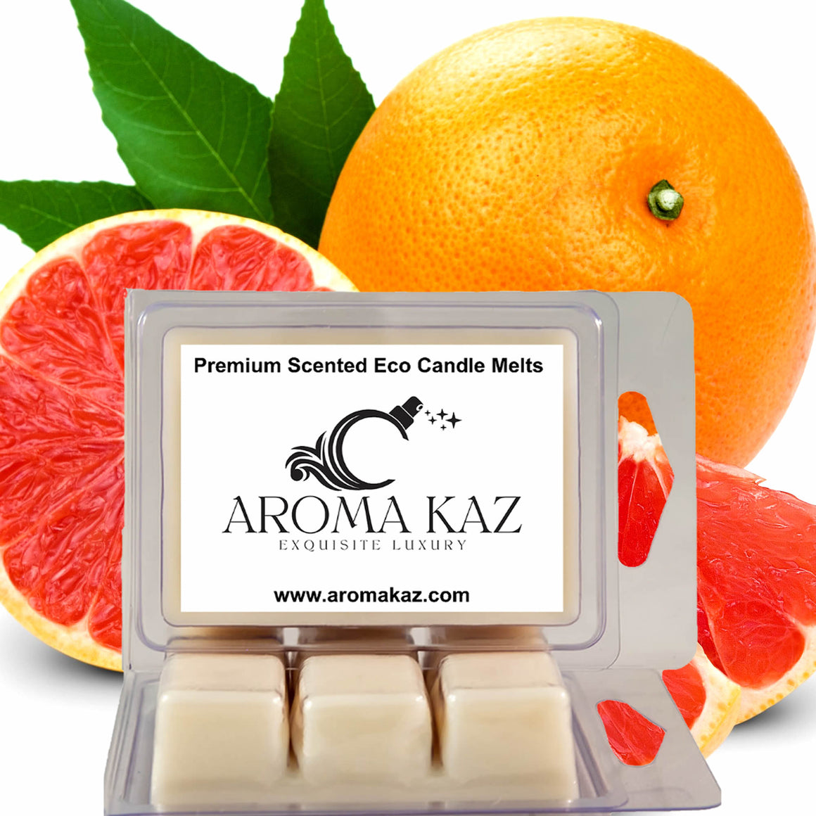 Fresh Grapefruit eco soy wax melts – vegan, cruelty-free featuring bright zesty grapefruit citrus, handmade in Australia.