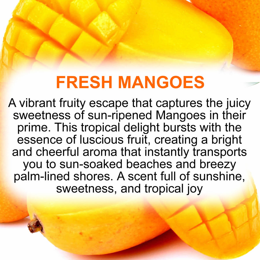 Fresh Mangoes eco soy wax melts – vegan, cruelty-free featuring juicy ripe mango sweetness, handmade in Australia.