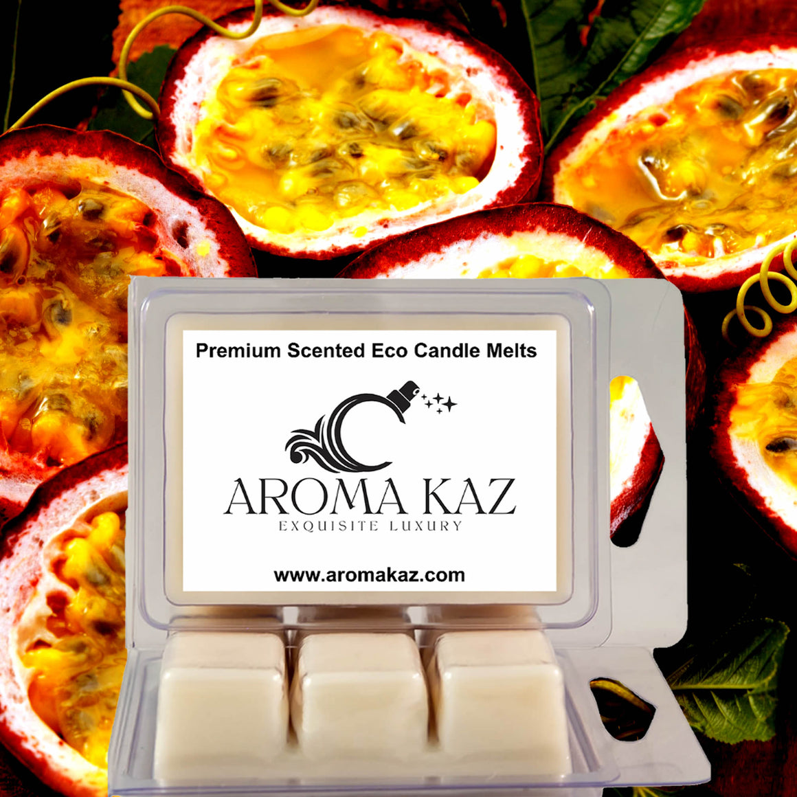 Fresh Passion Fruit eco soy wax melts – vegan, cruelty-free featuring sweet tropical passionfruit, handmade in Australia.