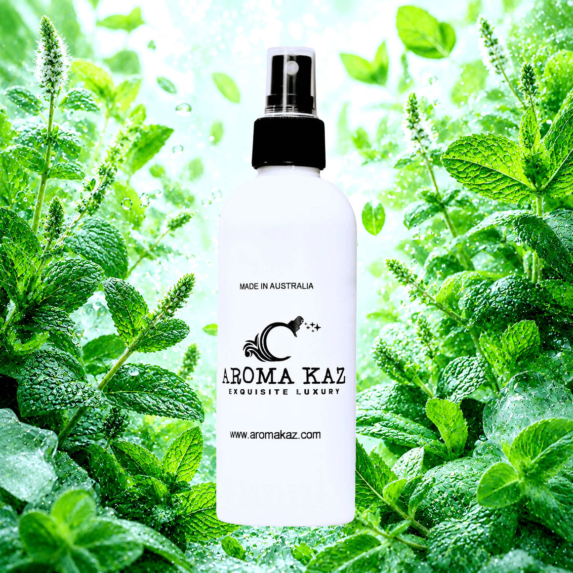 Fresh Peppermint Room Linen Car Air Freshener Spray Deodoriser eco-friendly vegan, cruelty-free body fragrance featuring cool refreshing peppermint, made in Australia.