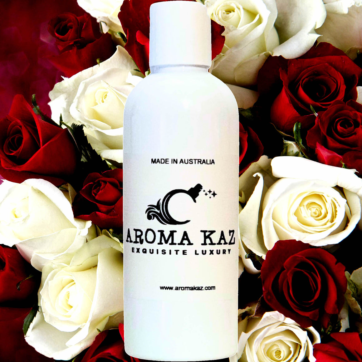 Fresh Roses Body Massage Oil – vegan, cruelty-free, plant-based hydrating oil with soft fresh-cut rose petals, handmade in Australia.