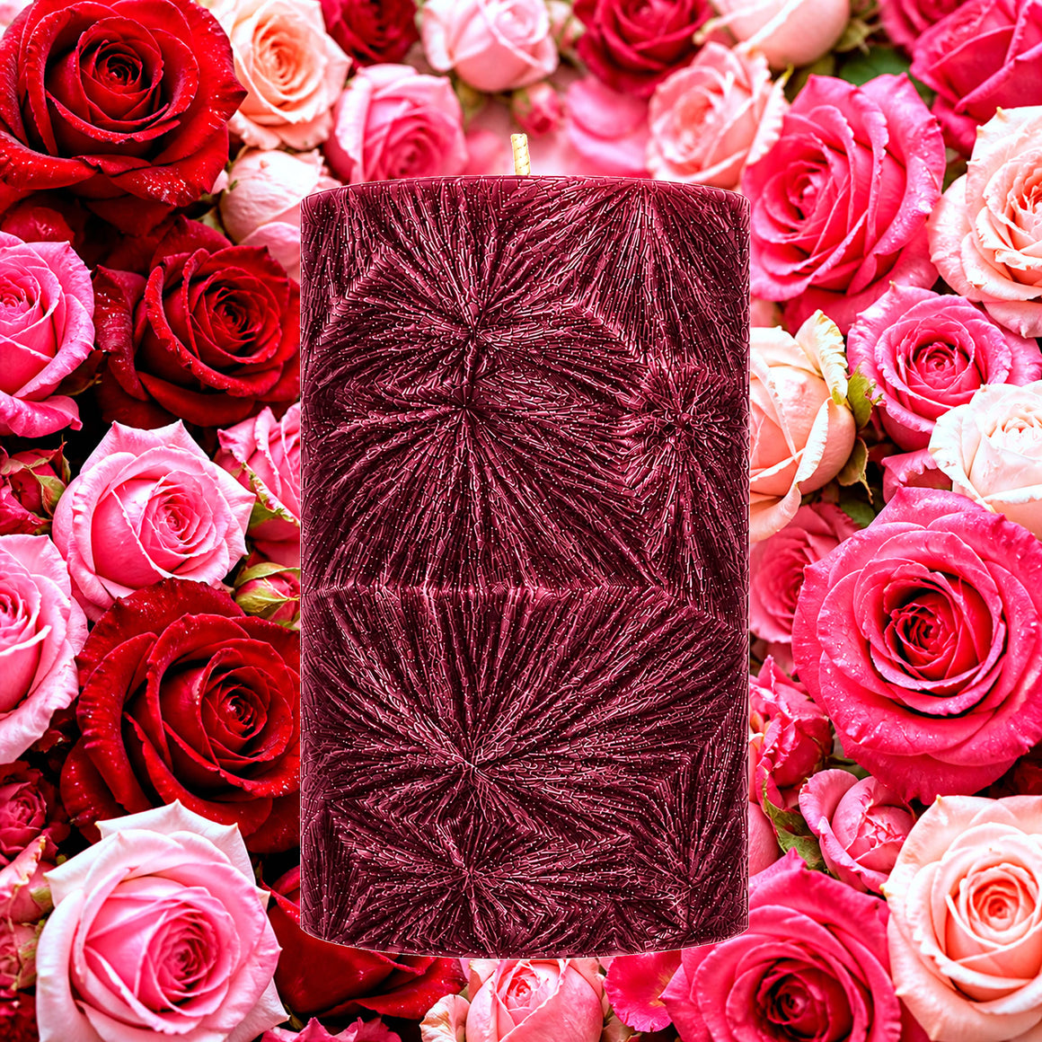 Fresh Roses Pillar Candle