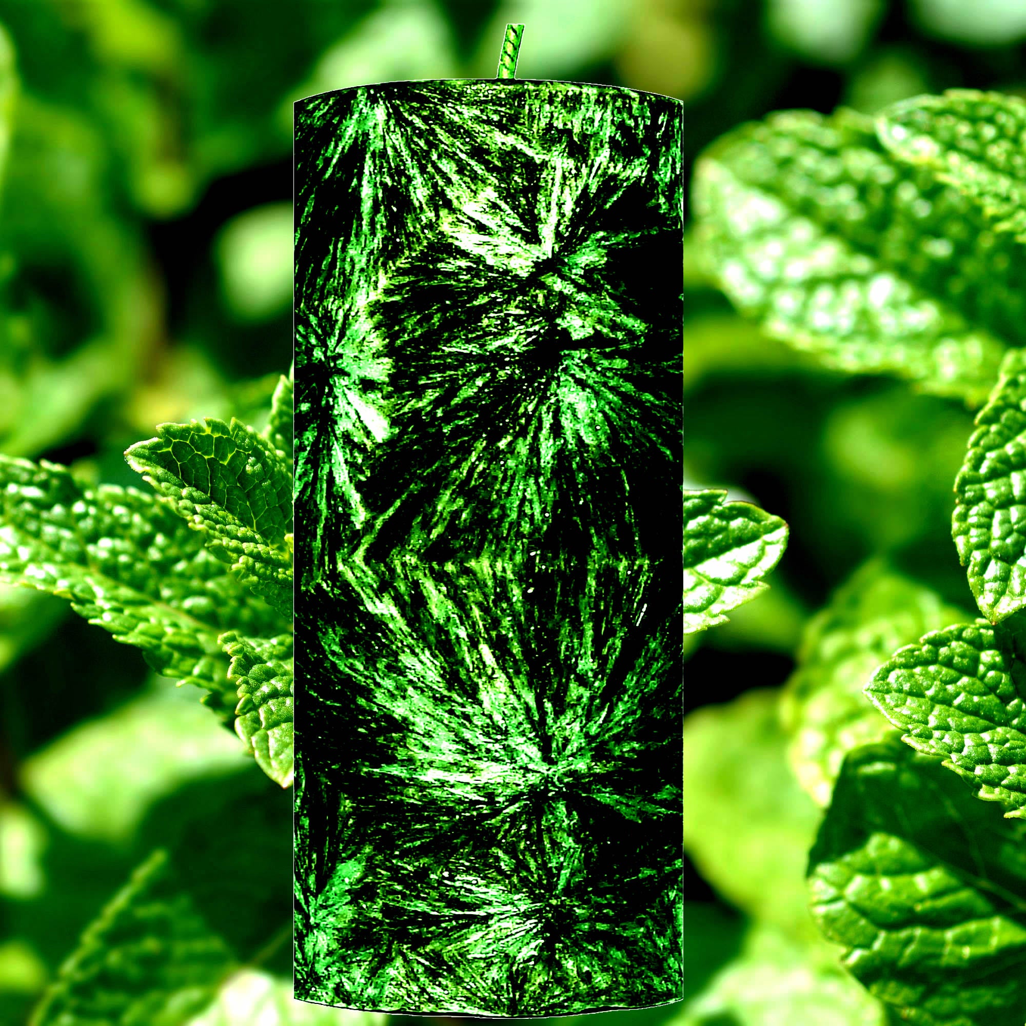 Fresh Spearmint Pillar Candle – Plant-Based, Eco-Friendly, Vegan, Cruelty Free
