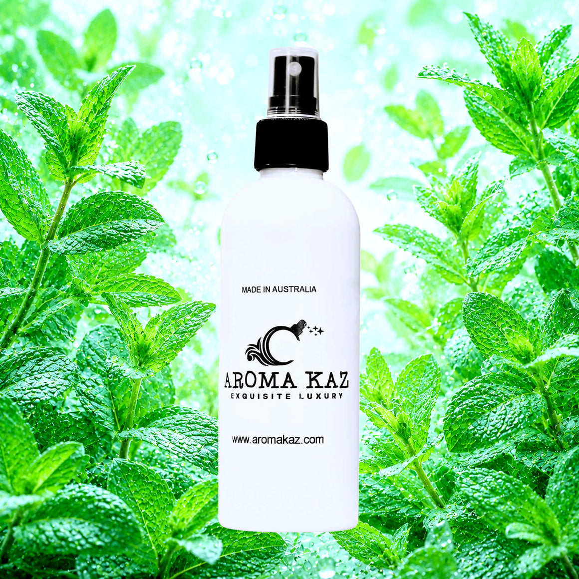 Fresh Spearmint Room Linen Car Air Freshener Spray Deodoriser eco-friendly vegan, cruelty-free body fragrance featuring crisp spearmint, made in Australia.