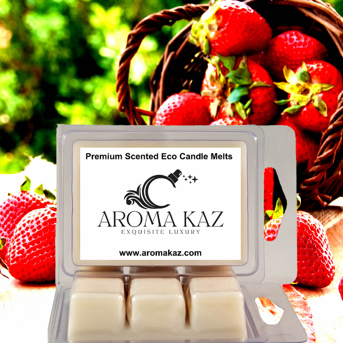 Fresh Strawberries eco soy wax melts – vegan, cruelty-free featuring sweet juicy strawberry aroma, handmade in Australia.
