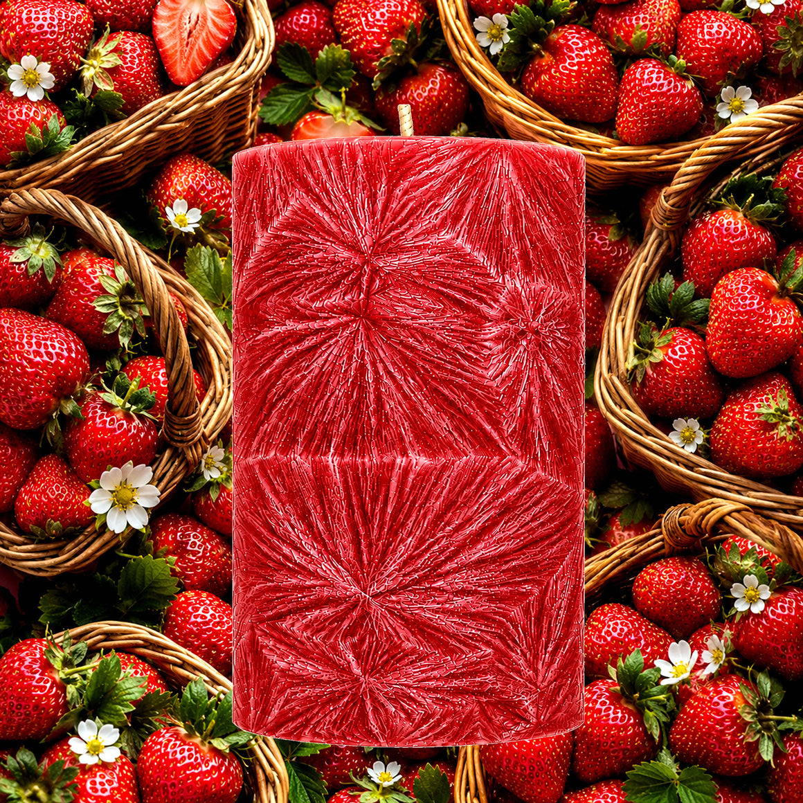 Fresh Strawberries Pillar Candle