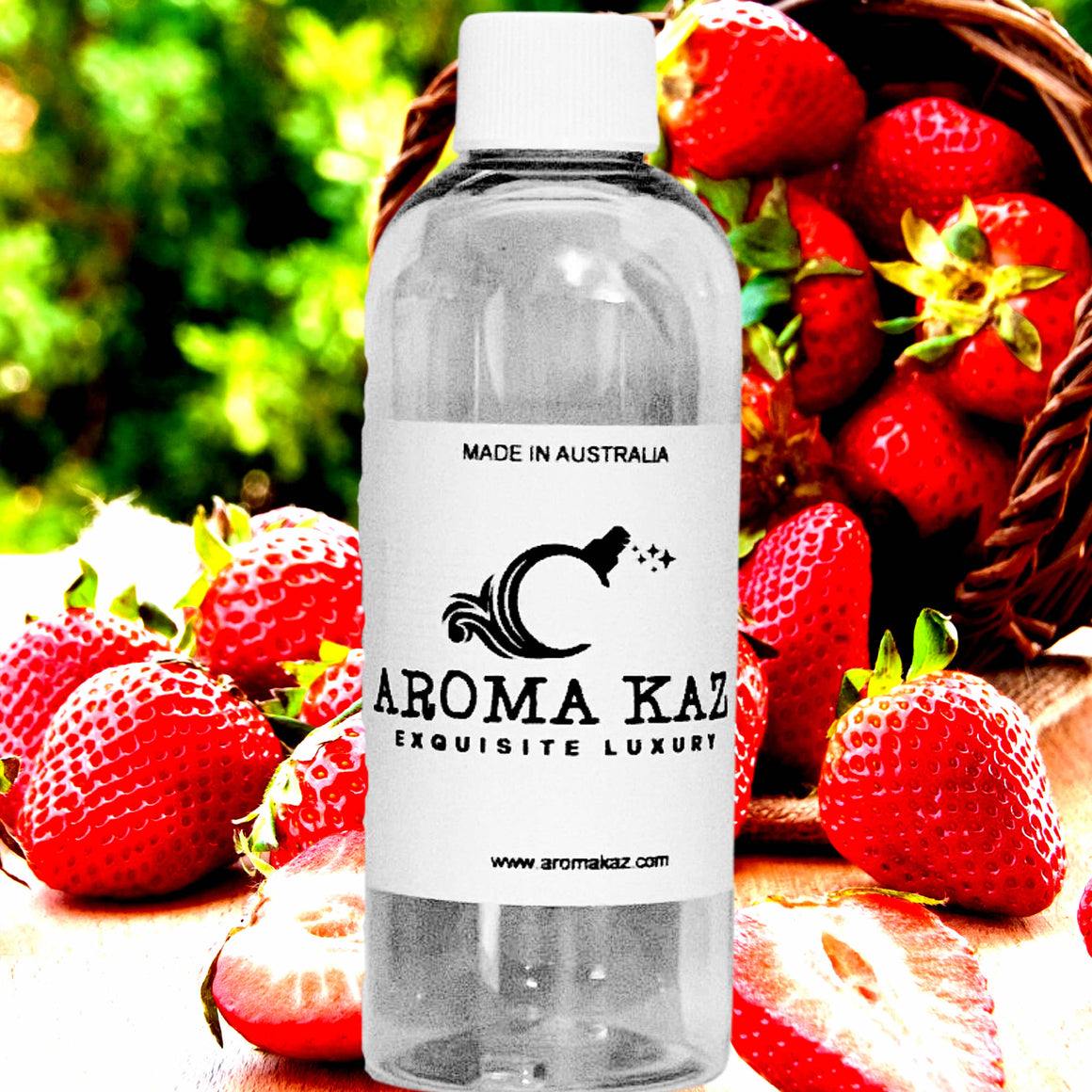 Fresh Strawberries fragrance oil for candle making, soap making and perfume blending – vegan, cruelty-free featuring sweet juicy strawberry aroma, handmade in Australia.