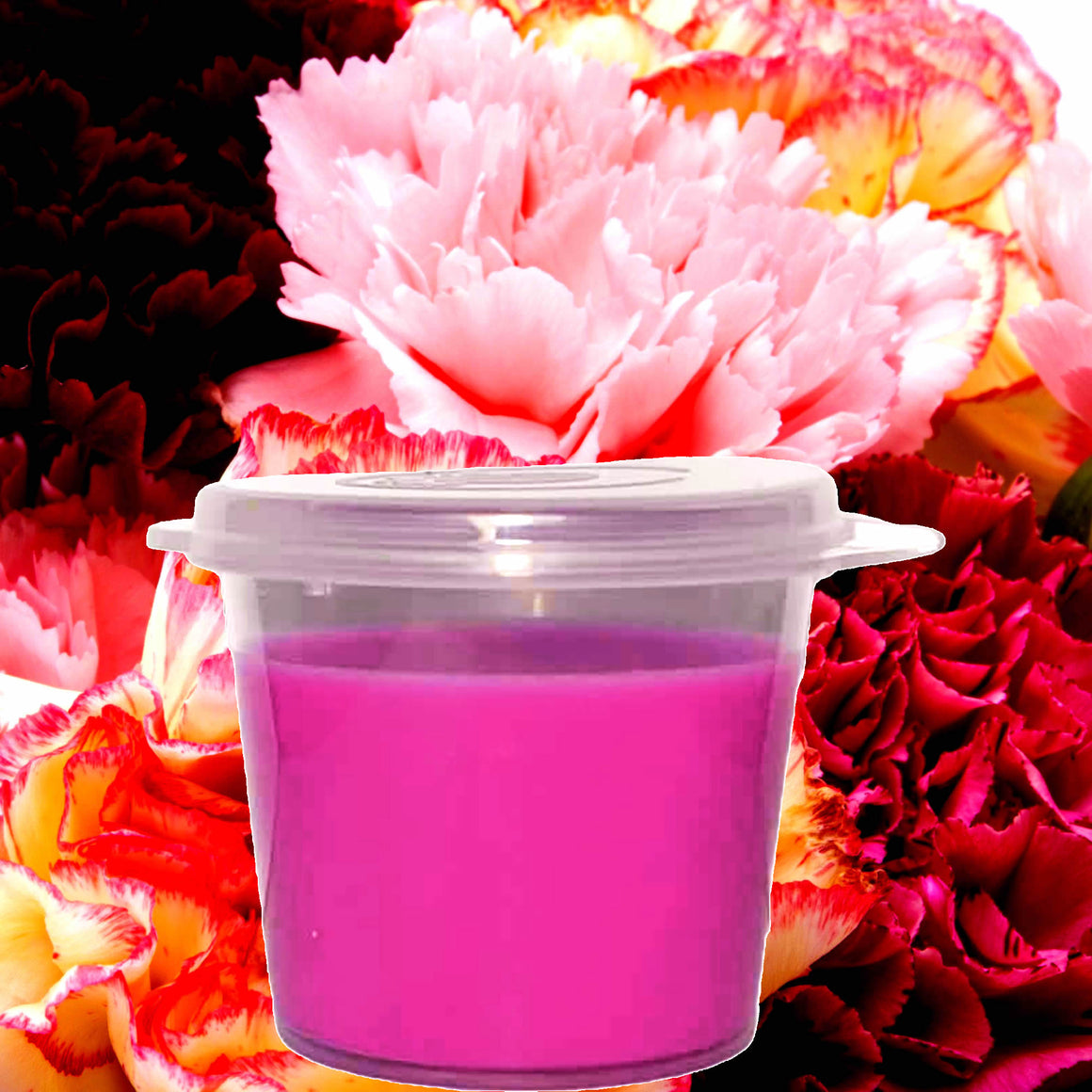 Fresh Carnations Soy Candle Melt Shot Pots – Plant-Based, Vegan, Cruelty-Free, Hand-Poured